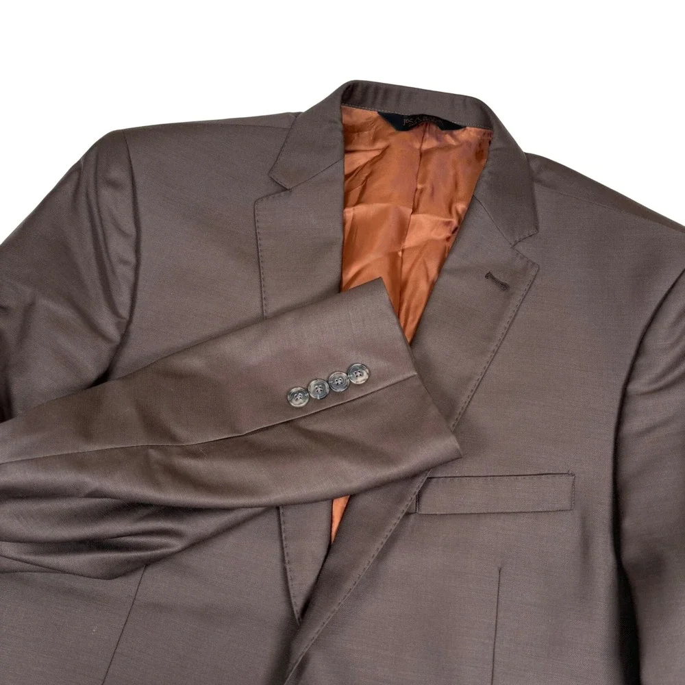 Joseph A Bank Metropolitan Mens Brown 100% Wool Two Button Blazer Jacket Size 42